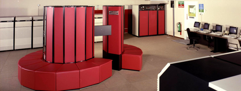 CRAY X-MP 48, the first supercomputer installed in Italy (1985), used for research and development, especially the simulation of complex physical systems