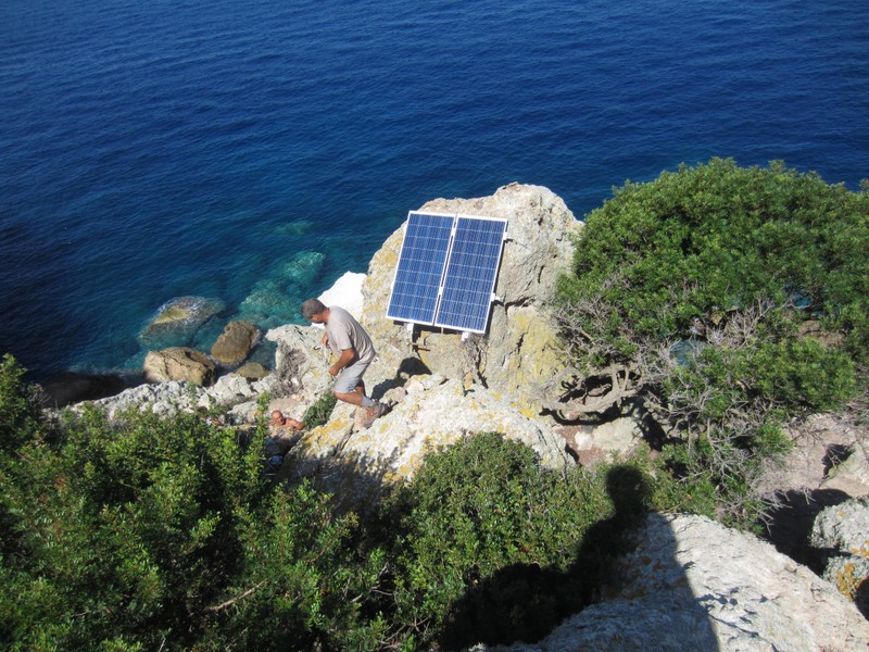 A solar panel at cape Brigantino, Island of Pianosa