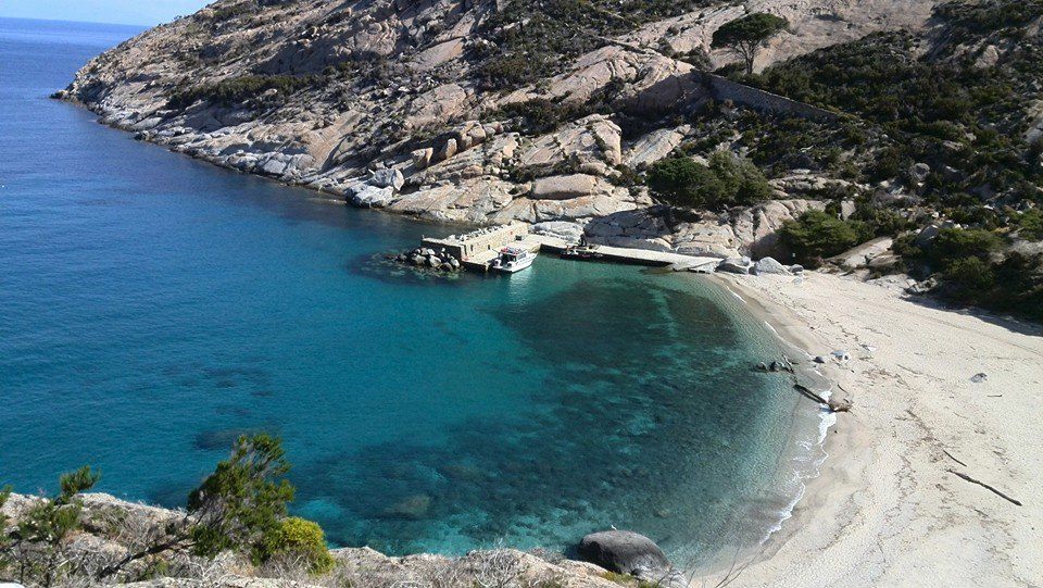 View of Cala Maestra in Montecristo, the only landing point for the boats on the island