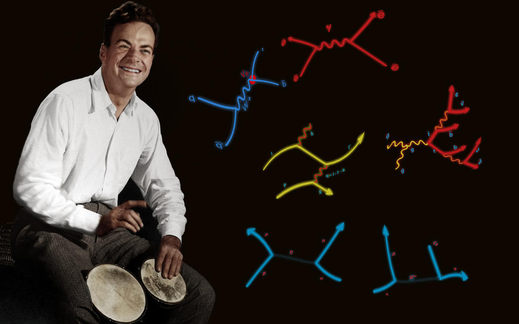 Feynman plays bongos